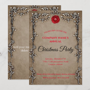 Uitnodiging voor Elegant Gothic-kerstfeest