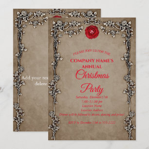 Uitnodiging voor Elegant Gothic-kerstfeest
