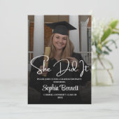 Uitnodiging voor Elegant Graduation Party (Staand voorkant)