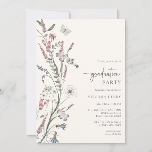 Uitnodiging voor Elegant Graduation Party (Voorkant)