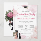 Uitnodiging voor Elegant Graduation Party (Voorkant / Achterkant)
