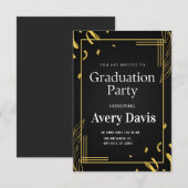 Uitnodiging voor Elegant Graduation Party (Voorkant / Achterkant)