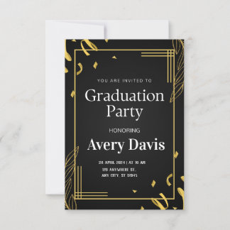 Uitnodiging voor Elegant Graduation Party
