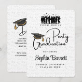 Uitnodiging voor Elegant Graduation Party (Voorkant / Achterkant)