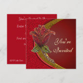 Uitnodiging voor Elegant Jewled Roos Party (Voorkant / Achterkant)