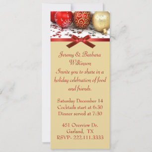 Uitnodiging voor Elegant Long Kerstparty