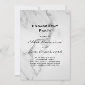 Uitnodiging voor Elegant Marble Engagement Party (Voorkant)