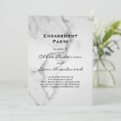Uitnodiging voor Elegant Marble Engagement Party (Staand voorkant)
