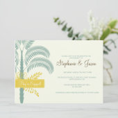 Uitnodiging voor Elegant Palm Tree Engagement Part (Staand voorkant)