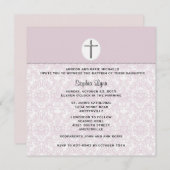 Uitnodiging voor Elegant Pink Damask (Voorkant / Achterkant)