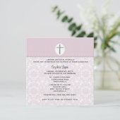 Uitnodiging voor Elegant Pink Damask (Staand voorkant)