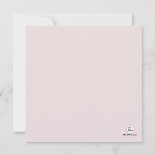 Uitnodiging voor Elegant Pink Damask (Achterkant)