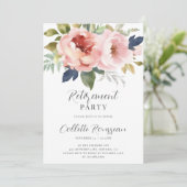 Uitnodiging voor Elegant Pink Floral Retirement Pa (Staand voorkant)