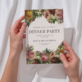 Uitnodiging voor elegant rustic bloemendinerfeest