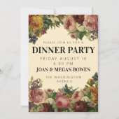 Uitnodiging voor elegant rustic bloemendinerfeest (Voorkant)