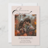 Uitnodiging voor Elegant Script 2 Photo Engagement (Voorkant)