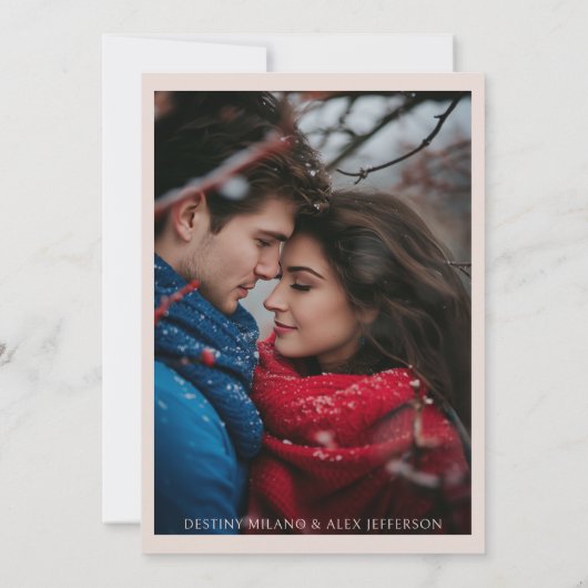 Uitnodiging voor Elegant Script 2 Photo Engagement (Achterkant)