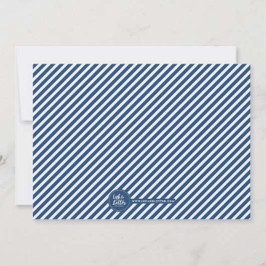 Uitnodiging voor Elegant Script Blue Baby shower (Achterkant)