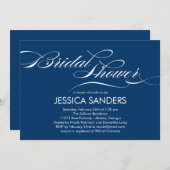 Uitnodiging voor Elegant Script Bridal Shower (Voorkant / Achterkant)