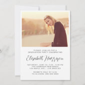 Uitnodiging voor Elegant Script Photo Graduparty (Achterkant)