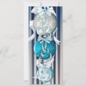 Uitnodiging voor Elegant Silver en Blauw Kerstfees (Achterkant)