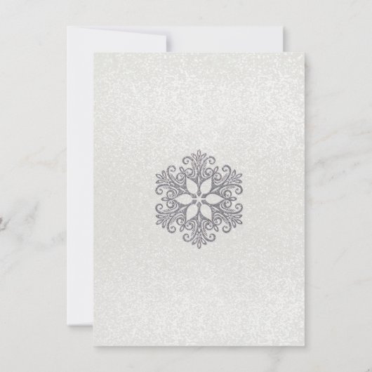 Uitnodiging voor Elegant Snowflake Engagement Part (Achterkant)
