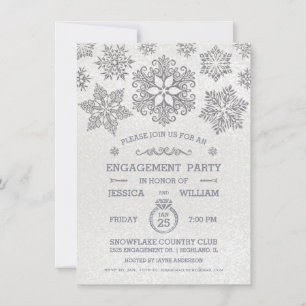 Uitnodiging voor Elegant Snowflake Engagement Part