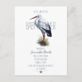 Uitnodiging voor Elegant Stork Baby shower (Voorkant)