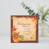 Uitnodiging voor Elegant Thanksgiving-partij in na (Staand voorkant)