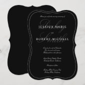 Uitnodiging voor Elegant Type Black & White Weddin (Voorkant / Achterkant)
