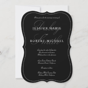 Uitnodiging voor Elegant Type Black & White Weddin