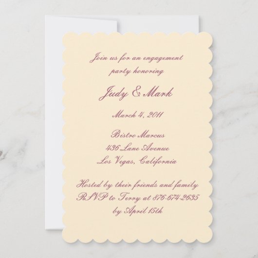 Uitnodiging voor Elegant Wedding Gown Engagement P (Achterkant)