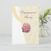 Uitnodiging voor Elegant Wedding Gown Engagement P (Staand voorkant)