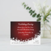 Uitnodiging voor Elegant White en Red Kerstparty (Staand voorkant)