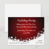 Uitnodiging voor Elegant White en Red Kerstparty (Voorkant / Achterkant)