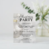 Uitnodiging voor Elegant White Kerstfeestdag (Staand voorkant)