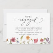 Uitnodiging voor Elegant Wildflower Engagement Par (Voorkant)