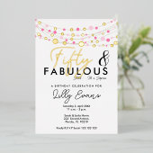 Uitnodiging voor elegante 50e verjaardagsverrassin (Staand Voorkant)