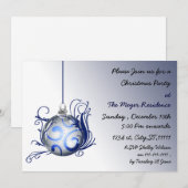 Uitnodiging voor elegante blauwe feestdag (Voorkant / Achterkant)