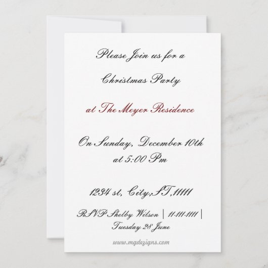 Uitnodiging voor elegante blauwe feestdag (Achterkant)