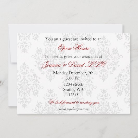 Uitnodiging voor elegante Corporate Party (Achterkant)