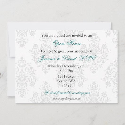 Uitnodiging voor elegante Corporate Party (Achterkant)