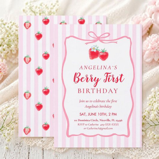 Uitnodiging voor elegante eerste verjaardag .