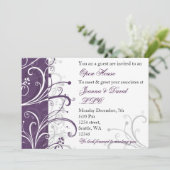 Uitnodiging voor elegante paarse Corporate Party (Staand voorkant)