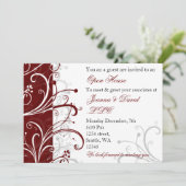 Uitnodiging voor elegante red Corporate Party (Staand voorkant)