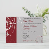 Uitnodiging voor elegante red Corporate Party (Staand voorkant)