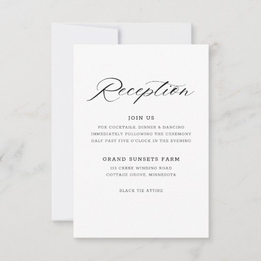 Uitnodiging voor elegante scriptontvangst (Voorkant)