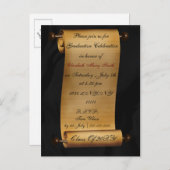 Uitnodiging voor elegante scroll Graduparty (Voorkant / Achterkant)
