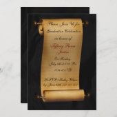 Uitnodiging voor elegante scroll Graduparty (Voorkant / Achterkant)