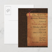 Uitnodiging voor elegante scroll Graduparty Briefkaart (Voorkant / Achterkant)